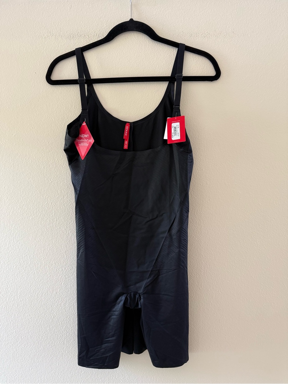 SPANX Black Open Bust Thinkstincts 2.0 Full Body Shaper with Adjustable Straps